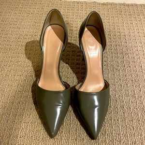 Gray leather J.Crew heels. Has a soft patent leather look to them. Size 10